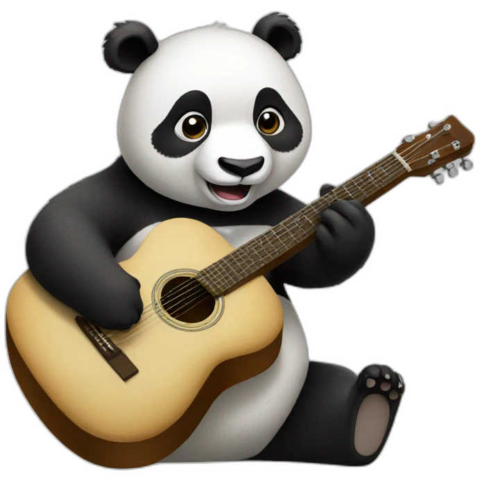 panda playing guitar and singing emoji
