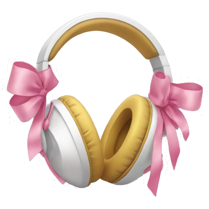 Headphones with pink bows emoji