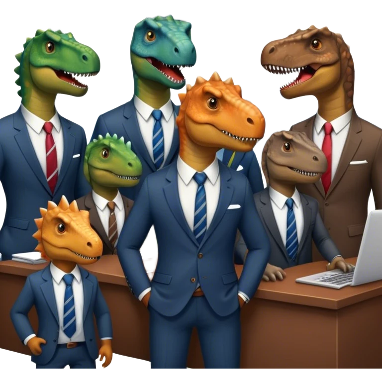 old dinosaurs working in an office emoji