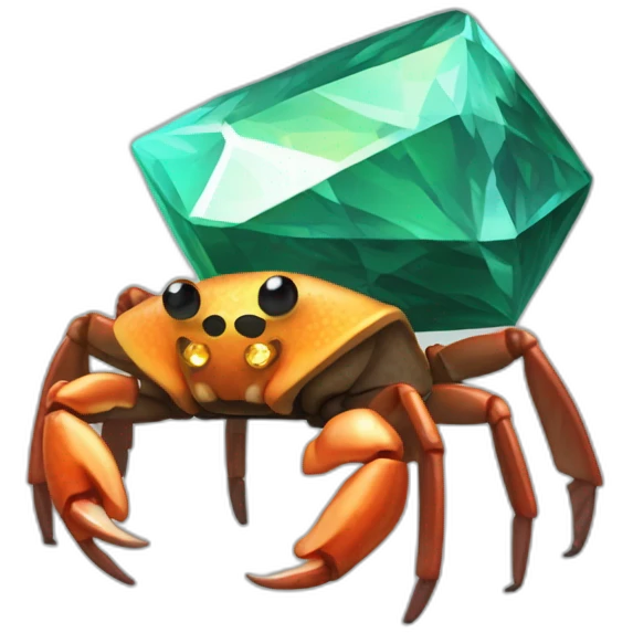fiddler crab with a diamond pickaxe from minecraft emoji