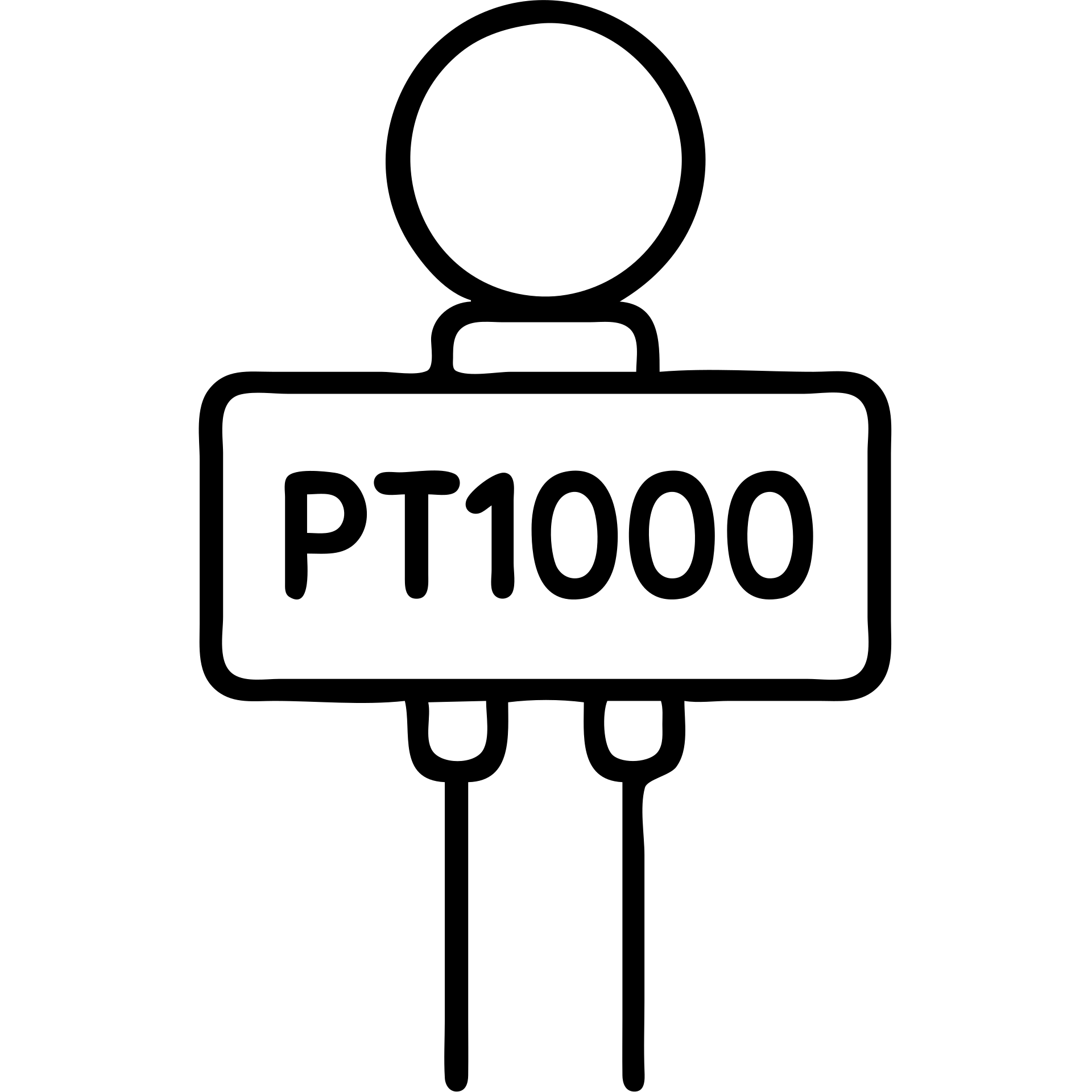 PT1000 temperature sensor, stylized, bold lines emoji