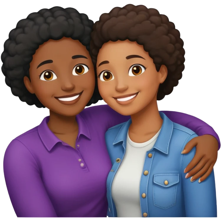 Black lesbian couple emoji