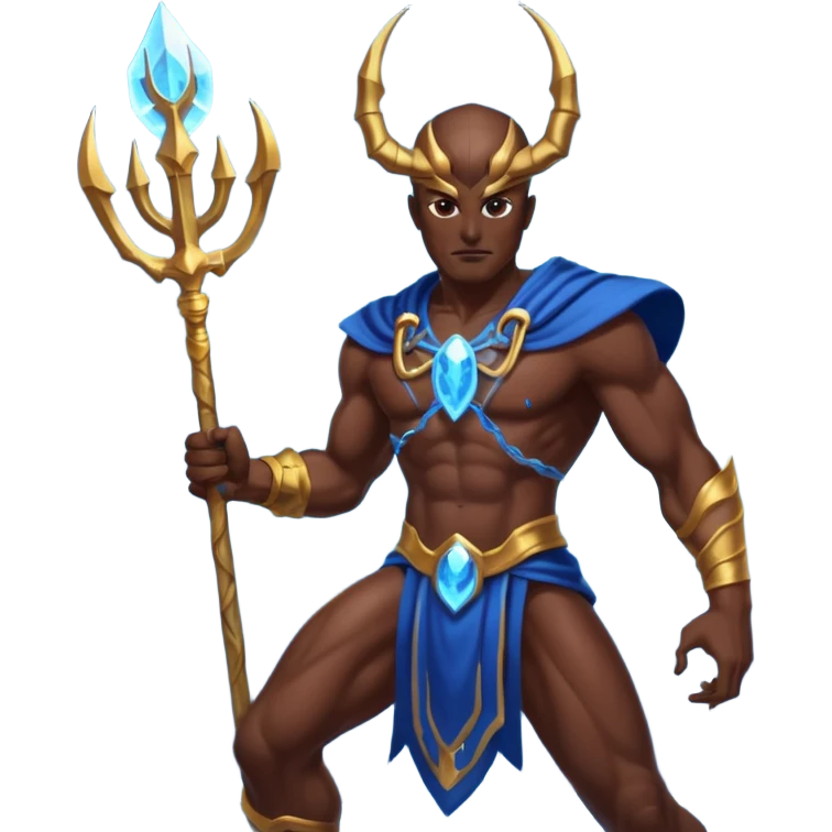 spider god with Poseidon trident emoji