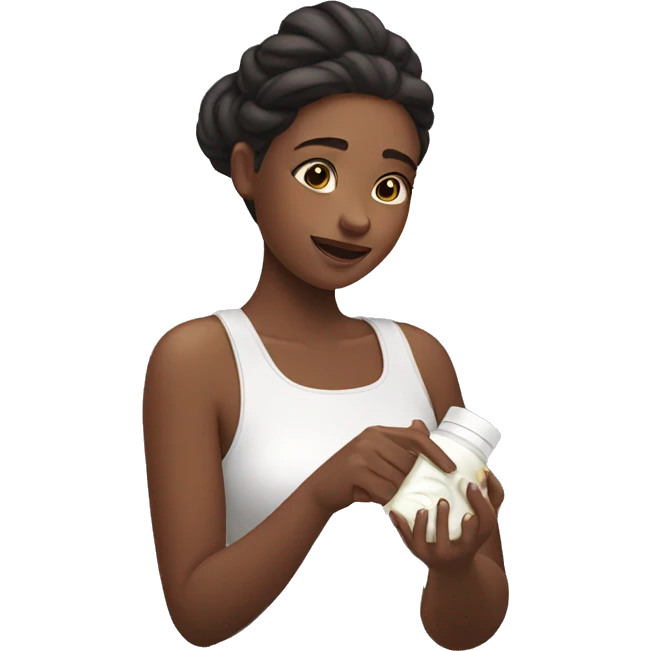 girl putting on moisturiser  emoji