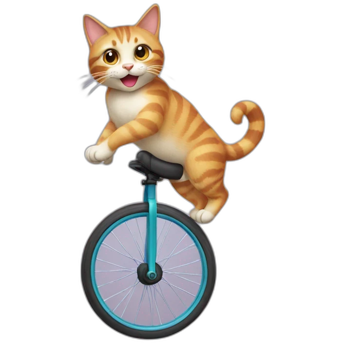 Cat riding unicycle  emoji