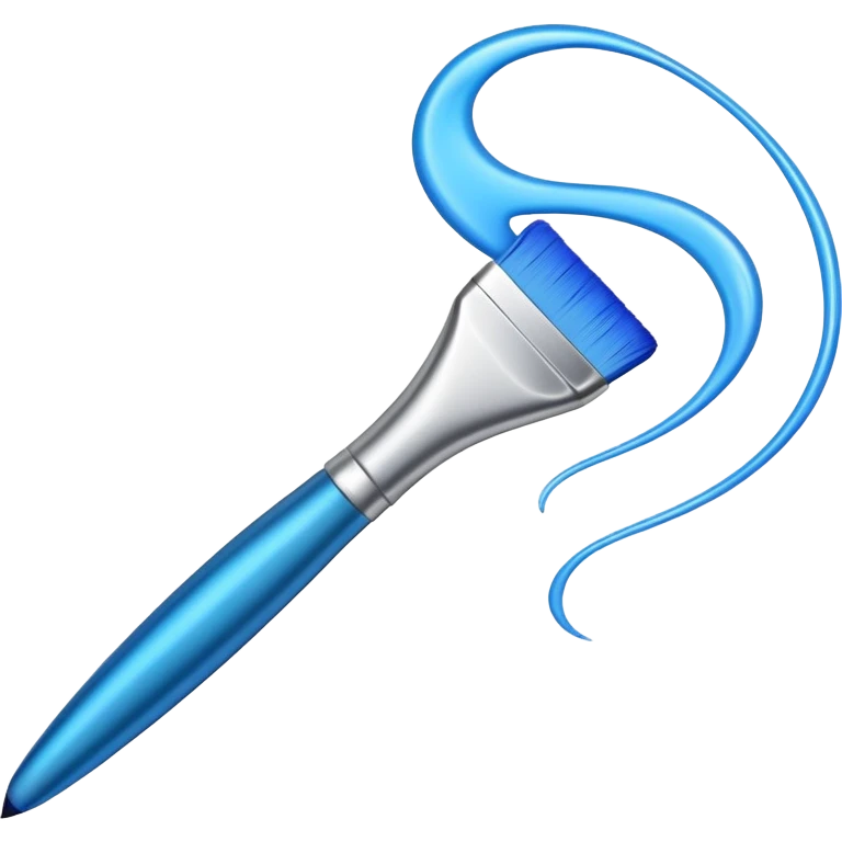 digital paintbrush hovering above a smooth vector curve emoji