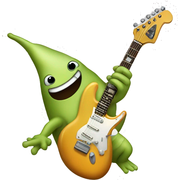 Happy slug playing electric guitar emoji
