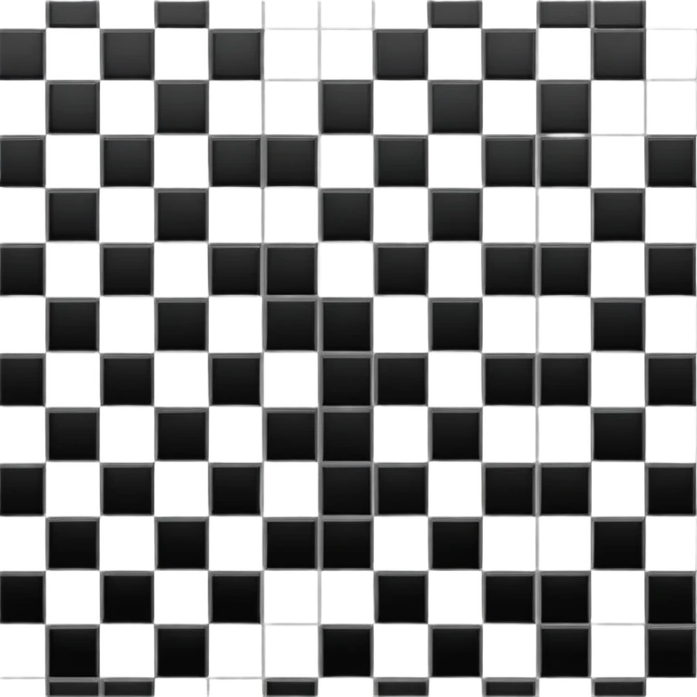 pure 8x8 checkerboard pattern with alternating black and white squares only, absolutely nothing else emoji