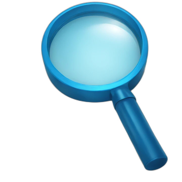 blue magnifying glass emoji
