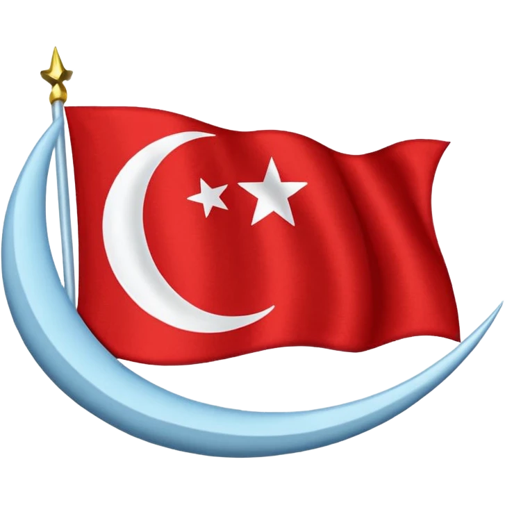 Turkish flag in light blue emoji