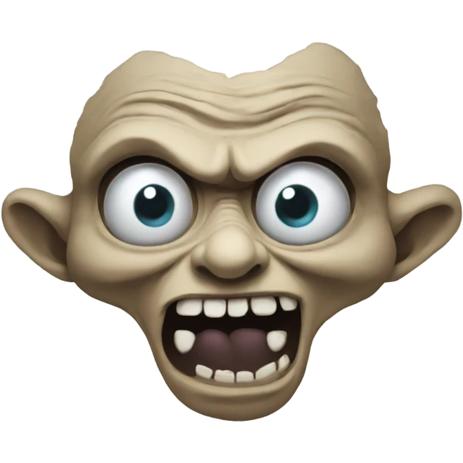 A troll face with creepy eyes emoji