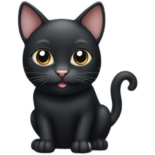 Black cat with White mouse emoji