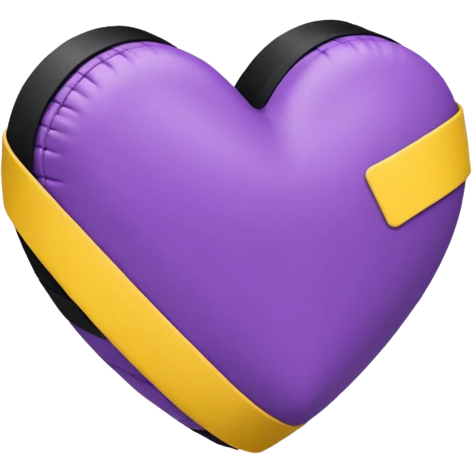 Heart with purple and yellow, and a black bandage  emoji