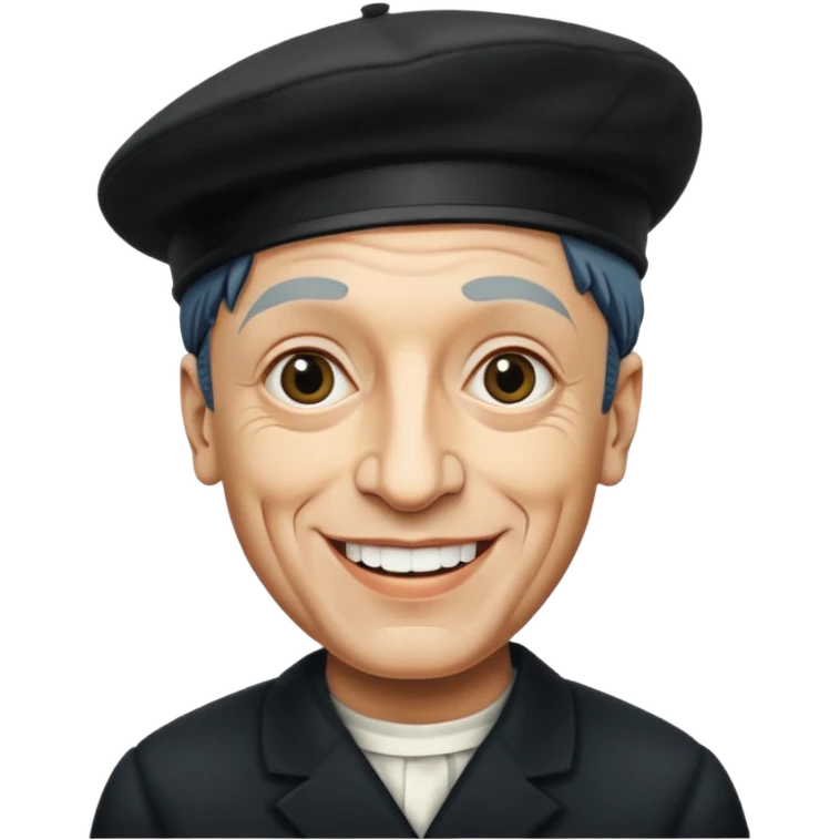 Pablo Picasso wear black berret hat emoji