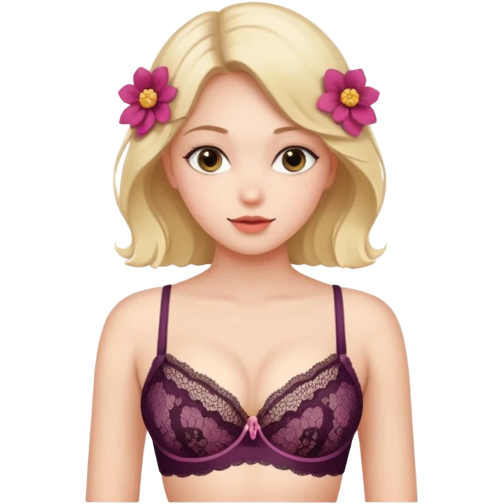 Girl showing her bra emoji