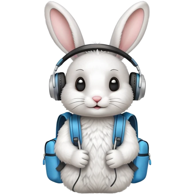rabbit with headphones and backpack emoji