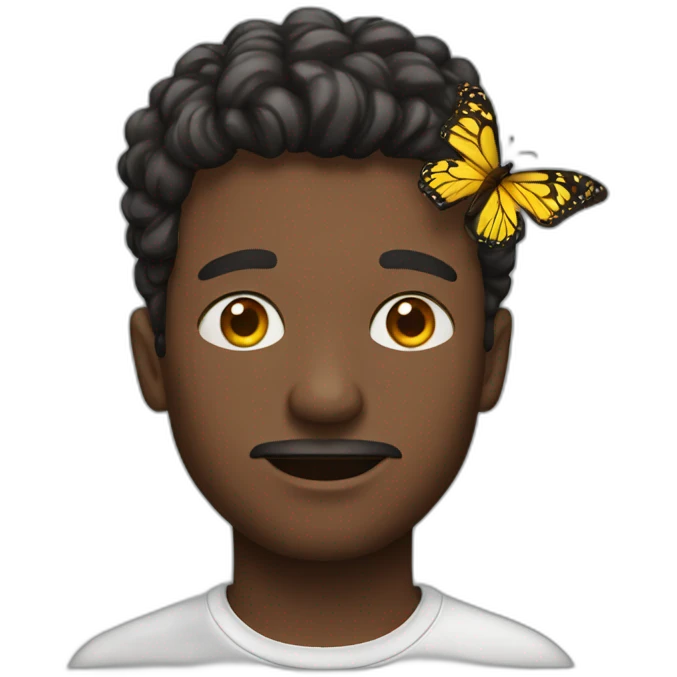 a man with butterfly in his eyes emoji