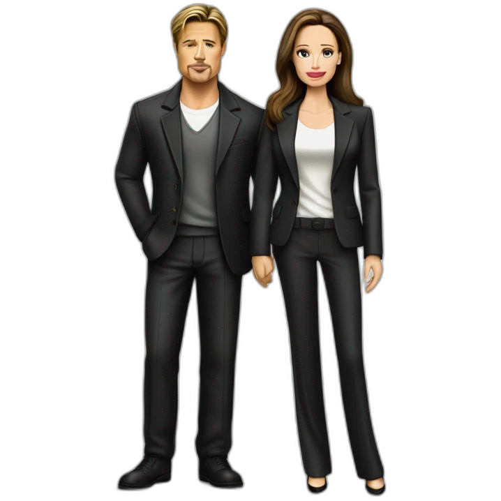 Brad Pitt and Angelina Jolie in full growth emoji
