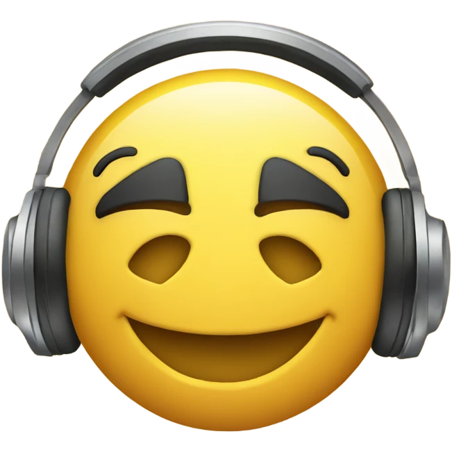 Smiley hot face with headphones on emoji