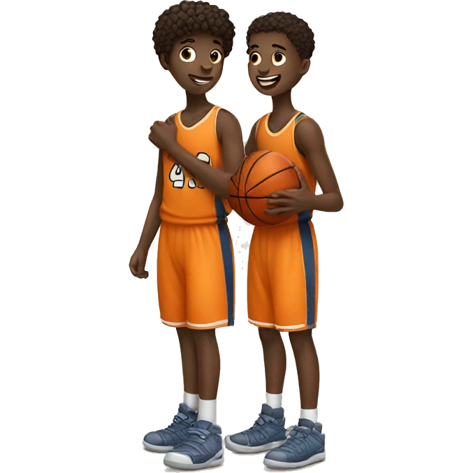 Two boys loving eachother but one plays basketball  emoji