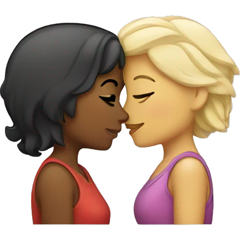 Two kissing lesbian  emoji
