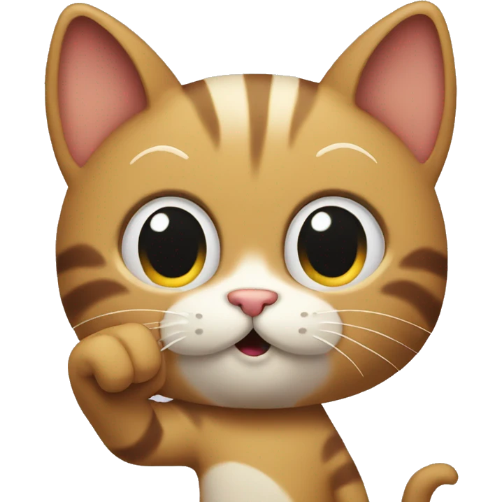 cat giving the middle finger emoji