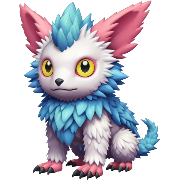  lush warm-colored colorful cyber-Fakémon-Digimon-Trico-creature emoji