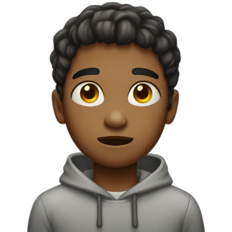 A boy with pain emoji