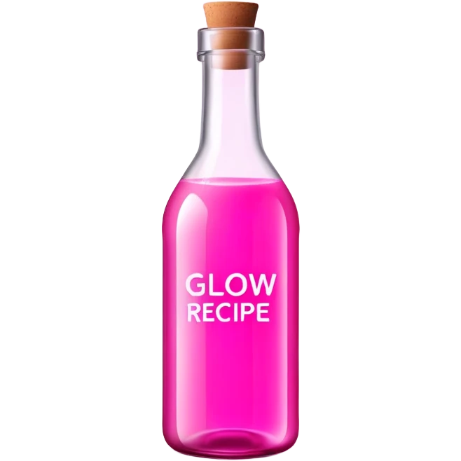 Glow watermelon Pink bottle with the text Glow Recipe on emoji