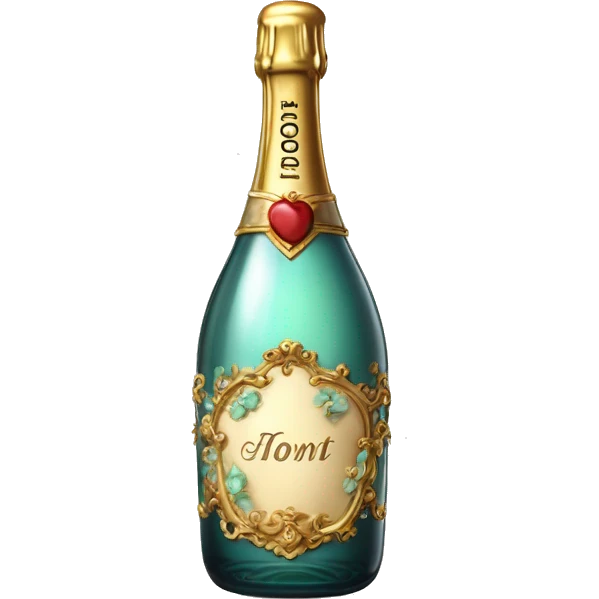 vintage highly detailed rococo champagne bottle emoji