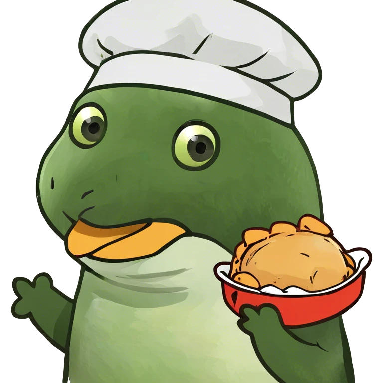Un pingüino comiendo pollo emoji