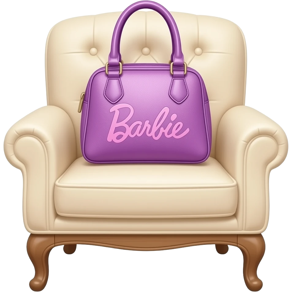 purple pink bag placed casually on chair inspired by Barbie colour palette emoji