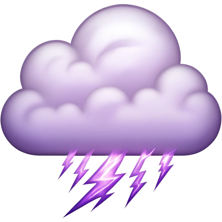 cloud with pale purple lightning emoji