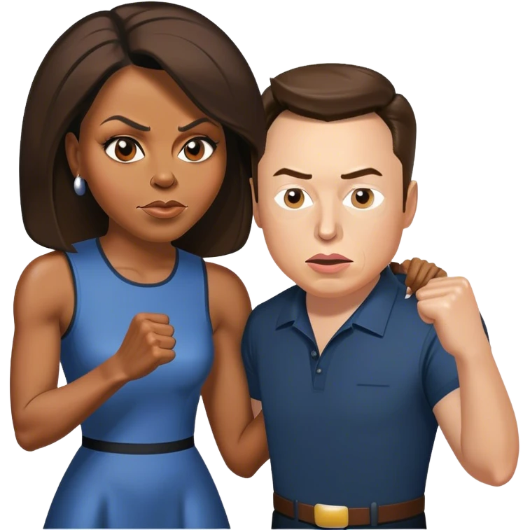 Michelle Obama fighting Elon Musk emoji