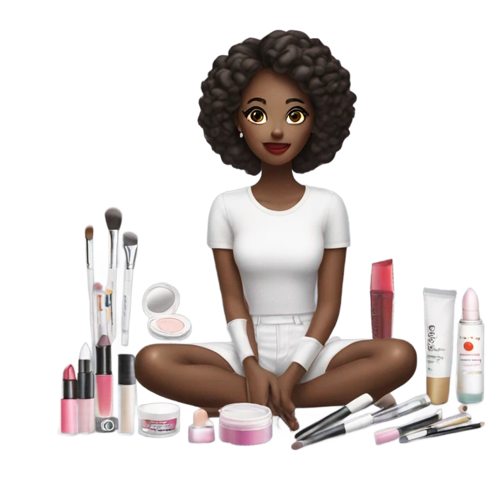 White Makeup kit and a girl emoji