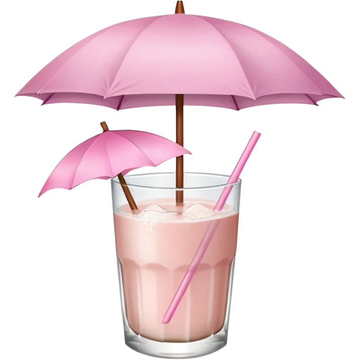 coconut drink with light pink umbrella emoji
