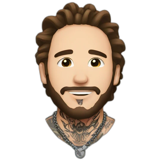 Post Malone with his tattoo emoji