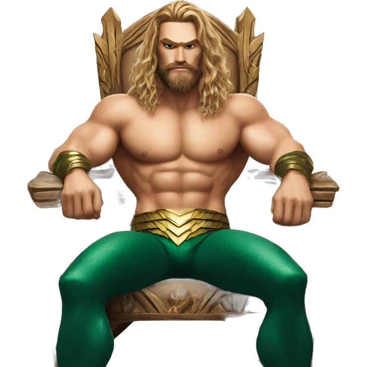 Aquaman shirtless sitting on throne emoji