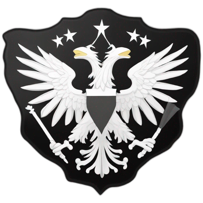flag of prussia in black and white with an eagle in the middle emoji