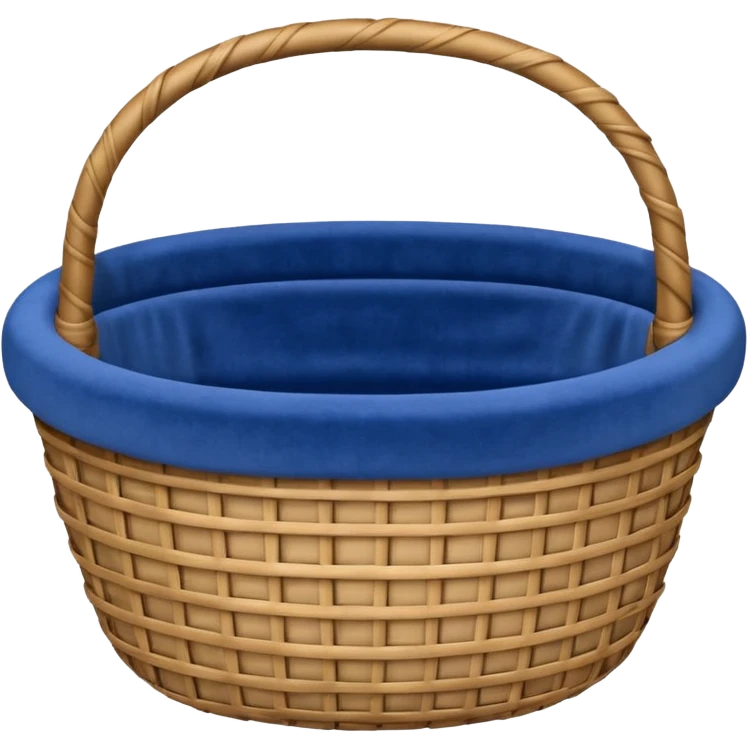 Basket with blue velvet fabric emoji