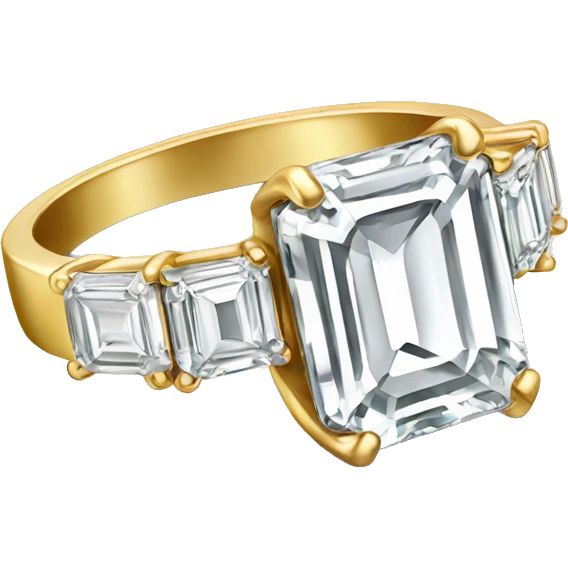 Emerald cut diamond ring  emoji