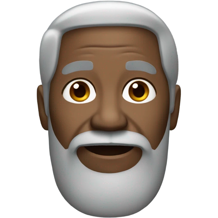 72 year old black man with black hair and gray beard emoji