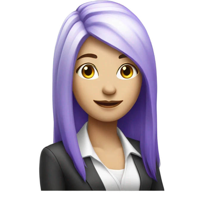 A female Realtor with long straight purple and white hair w emoji