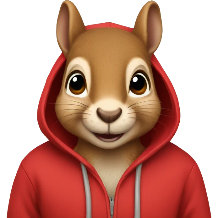 squirrel wearing red hoodie emoji