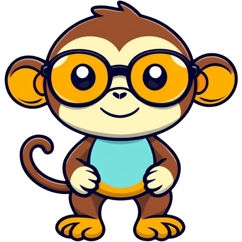 Monkey with glasses  emoji