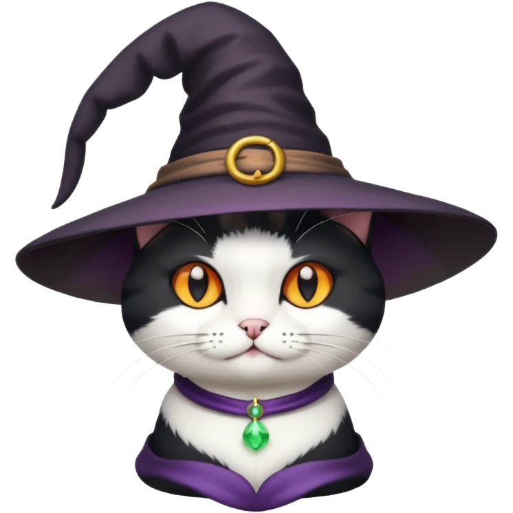 Black and white Cat THAT is queen of witches emoji