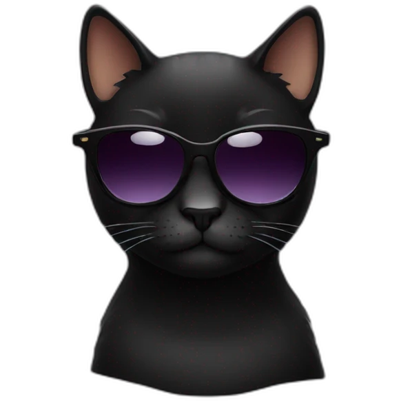 Black cat with sunglasses emoji
