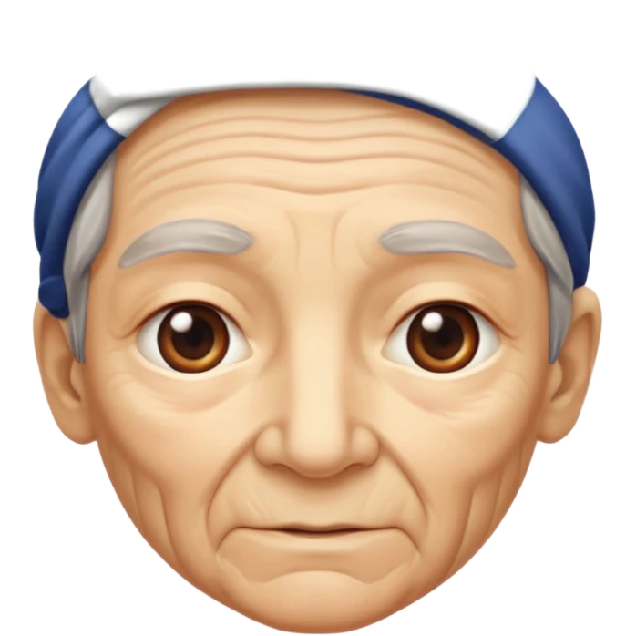 cara vieja por un lado y cara rejuvenecida por otro lado emoji