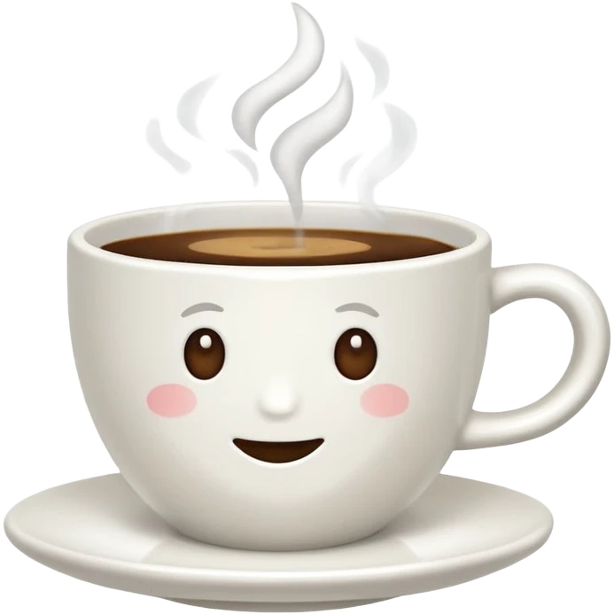 flat white coffee cup without face emoji