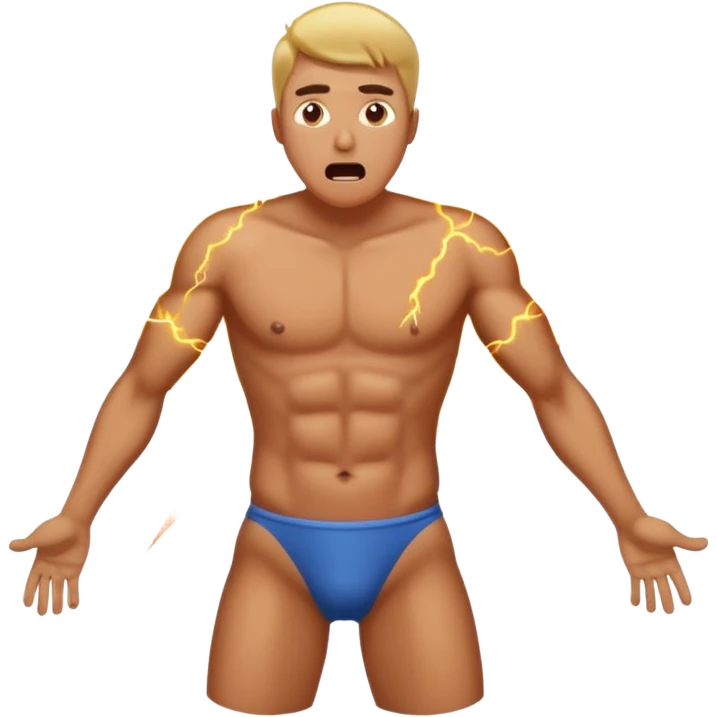 Mans butt getting shocked with electricity emoji